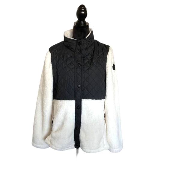 Madden Girl Jacket Fleece Off-White/Black Big Girls XL ‎ New - Picture 1 of 4